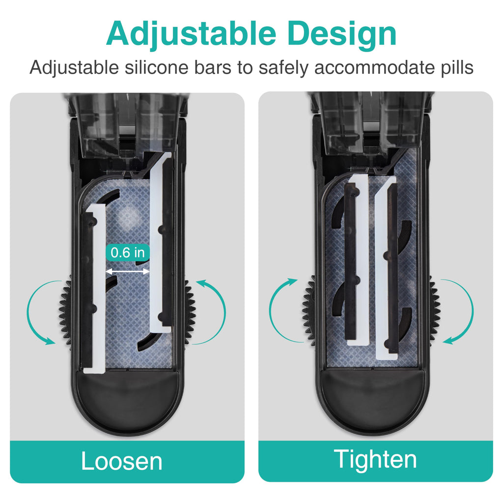 Fullicon Pill Cutter, Adjustable Cutter with precision alignment, Stainless Steel Blade & Guard, Splitter with Free Brush & Pill
