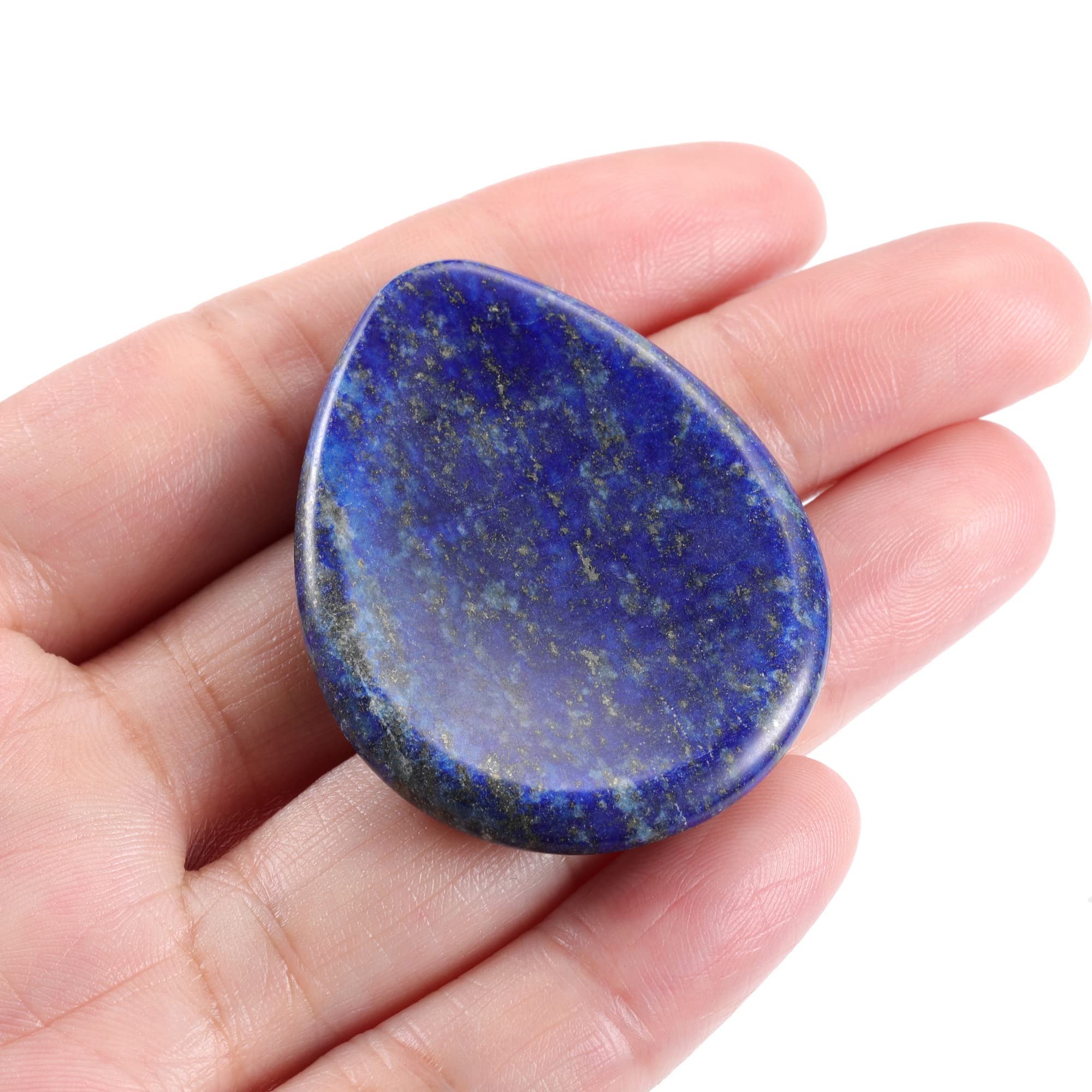CrystalTears Lapis Lazuli Crystal Worry Stone Thumble Polished Healing Crystals Pocket Palm Stone Thumb Worry Stones for Anxiety