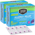 Berkley Jensen Allergy Relief Childrens Chewables Loratadine, Non Drowsy 24 Hour Kids Allergy Medicine, 80 Grape Antihistamine