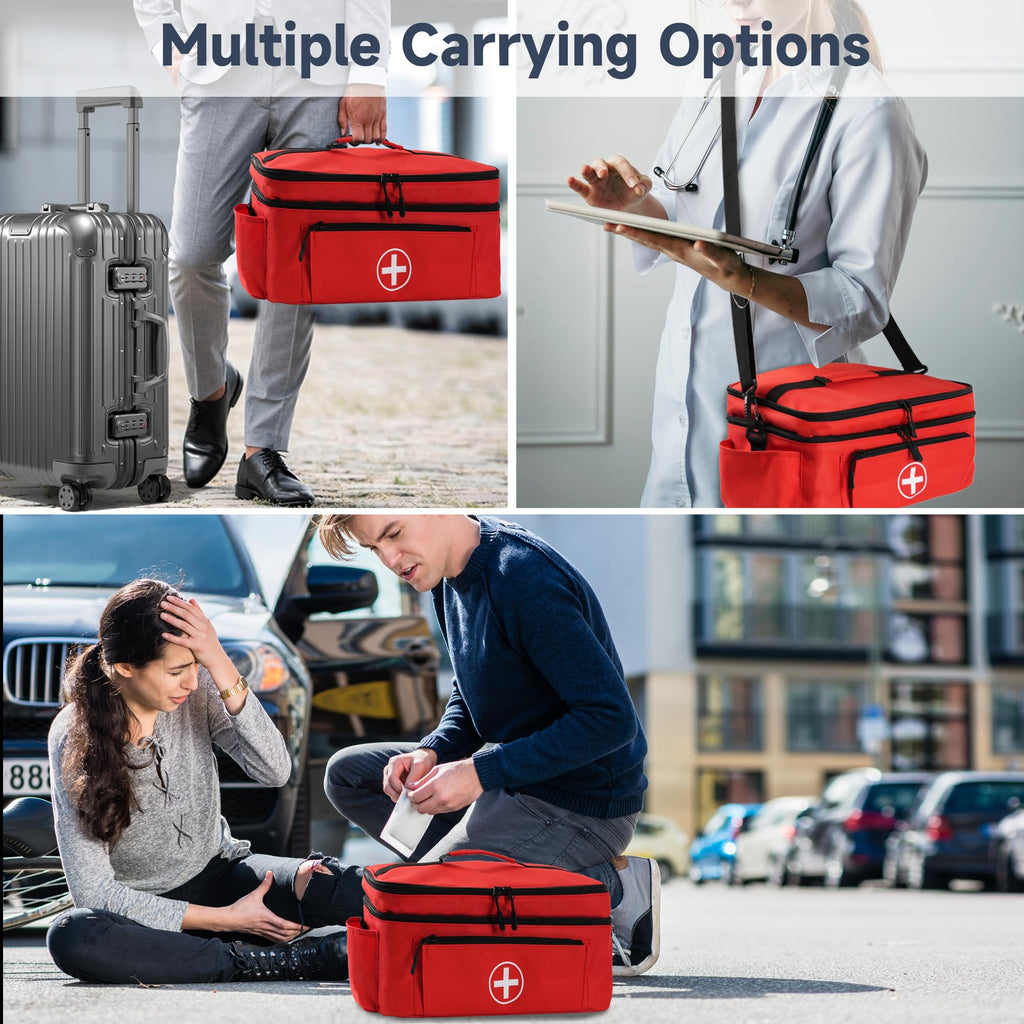 Medicine Organizer and Storage Bag Empty, Family First Aid Box, Pill Bottle Organizer Bag for Emergency Medication, Supplements