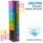 Extra Large Pill Organizer- XXL Pill Box 7 Day - Weekly Pill Organizer with AM PM Large Compartments Big Pill Case for Supplemen
