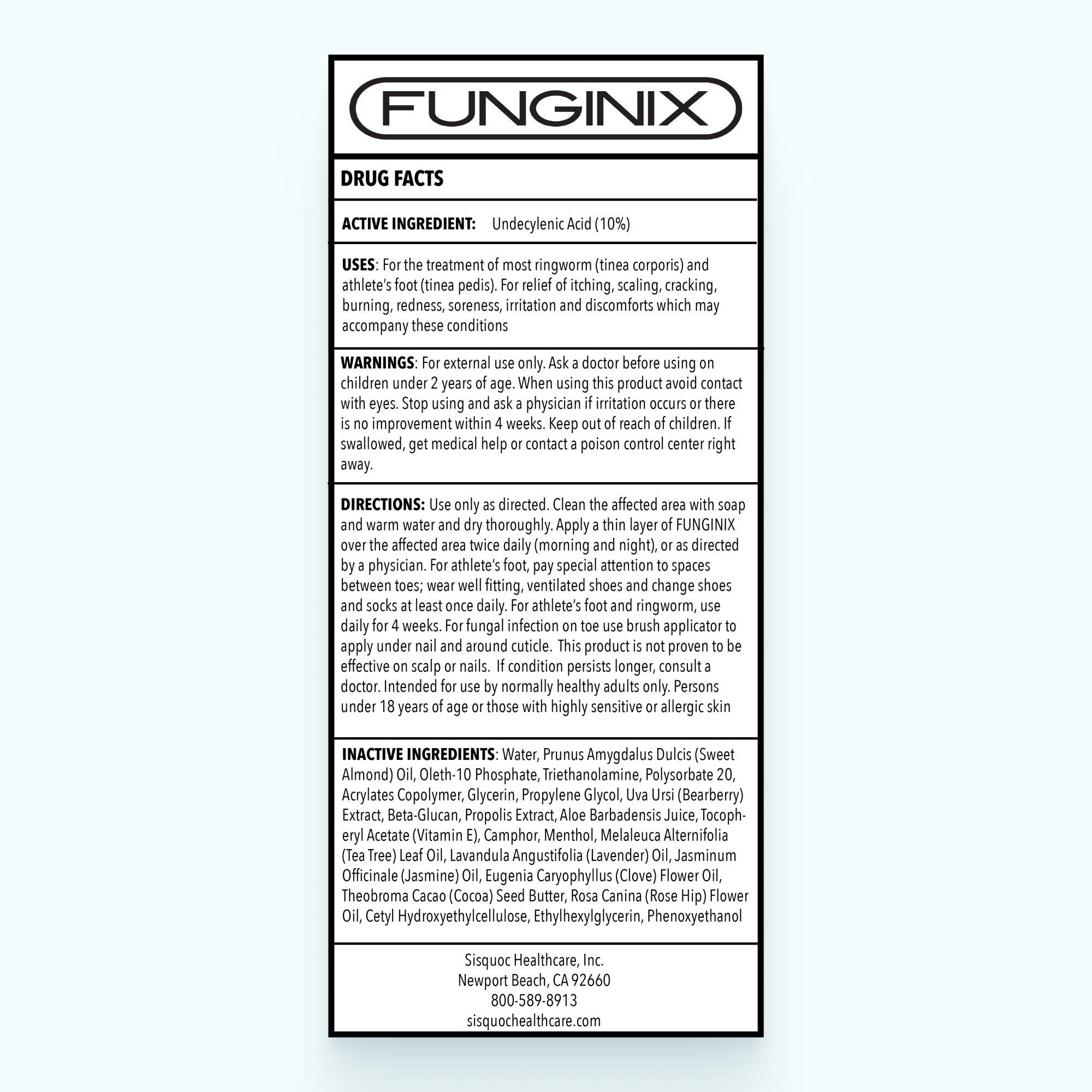FUNGINIX Toenail Fungus Treatment - Maximum Strength - Nail Fungus Treatment for Fungal Nails - Antifungal Liquid Solution - Mad