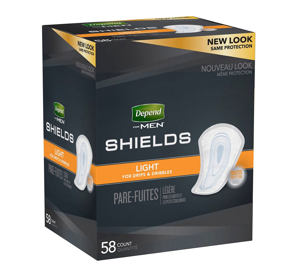 58 Count (1 Package) Depend Shields/Guard for Men Light Absorbency