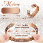 Copper Bracelets for Women & Lymphatic Drainage Ring, Magnetic Lymph Detox Ring and Magnetic Copper Bracelet, 100% Solid Pure Co