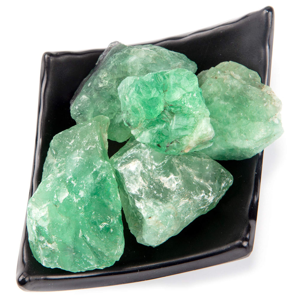 UU UNIHOM 1 lb Bulk Rough Raw Green Fluorite Crystal for Tumbling, Cabbing, Polishing, Decoration, Wrapping,Large 1 Natural Raw