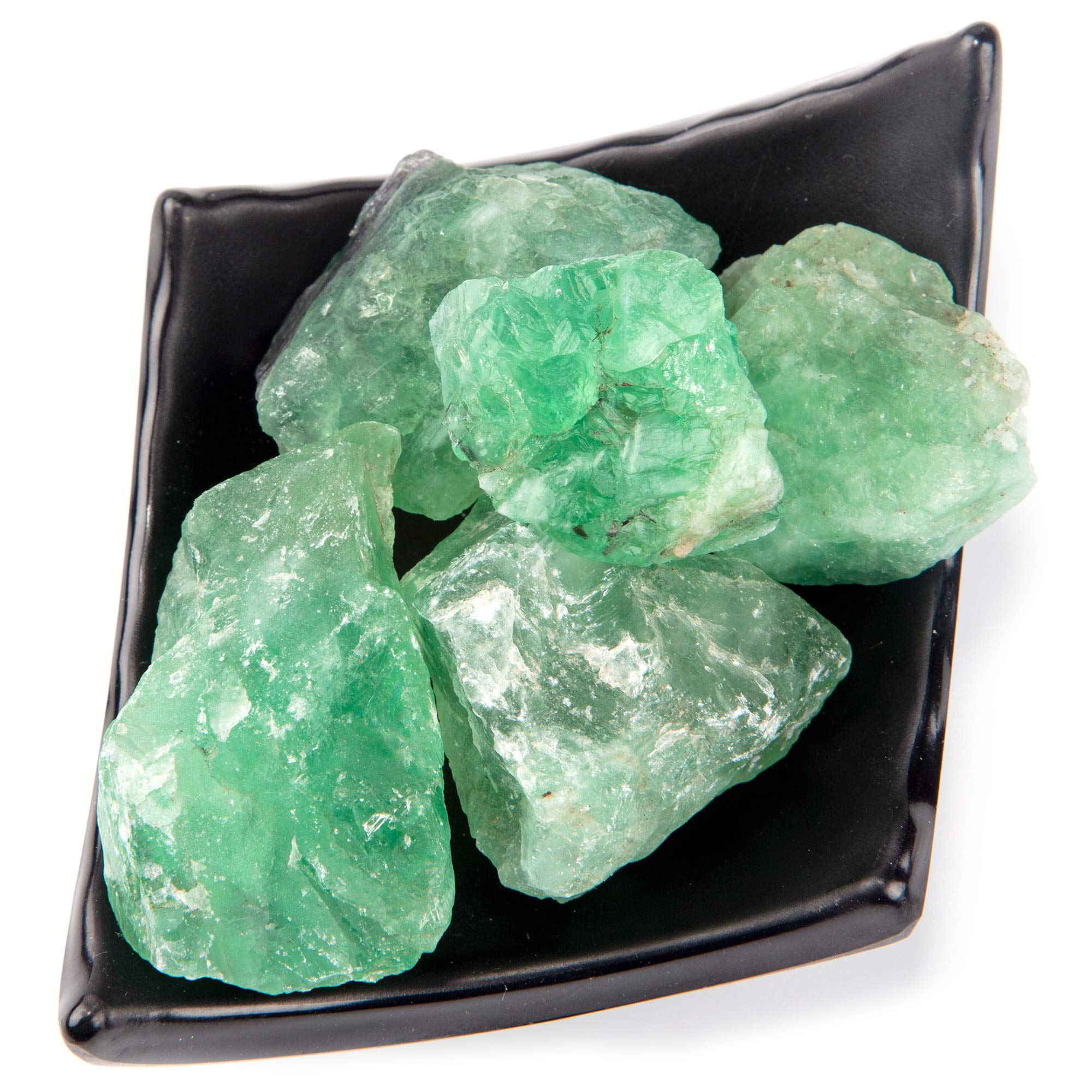 UU UNIHOM 1 lb Bulk Rough Raw Green Fluorite Crystal for Tumbling, Cabbing, Polishing, Decoration, Wrapping,Large 1 Natural Raw