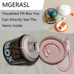 4 Compartment Small Pill Box, Moisture Proof Pill Case, Travel Pill Organizer for Pocket Purse, Daily Portable Medicine Vitamin