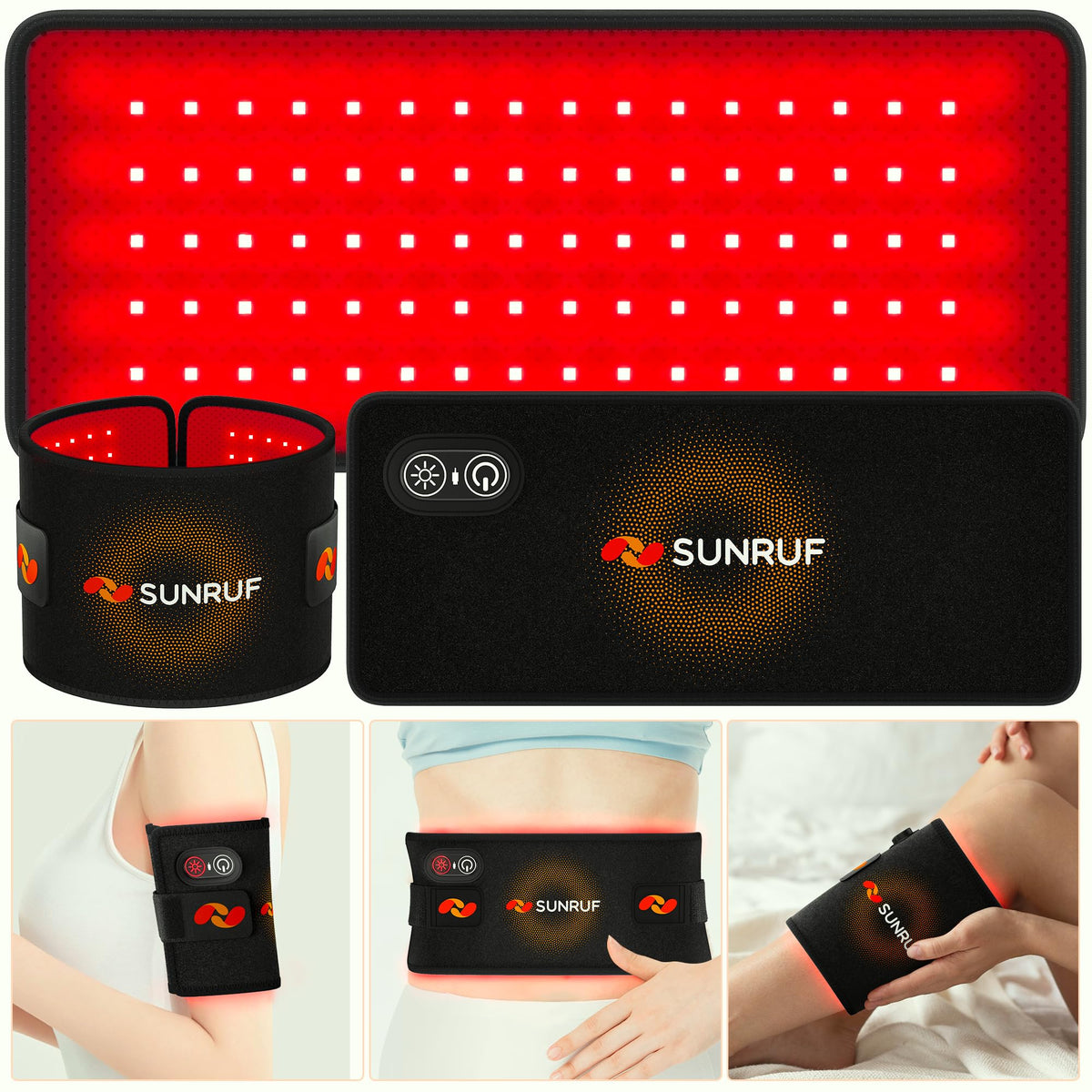 Cordless Red Light Therapy for Body, Portable Light Therapy Pad, 660&850nm Infrared Light Therapy for Back Waist Shoulder Knee J