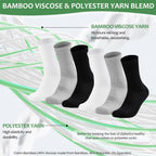 Bulinlulu Diabetic Socks for Men Women-6 Pairs Non Binding Crew Diabetic Neuropathy Socks with Seamless Toe for Men Size 9-12(Me