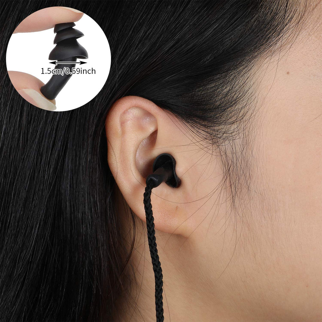 Bememo 20 Pairs Corded Ear Plugs Reusable Silicone Earplugs with String Noise Cancelling Hearing Protection for Sleep Work Shoot