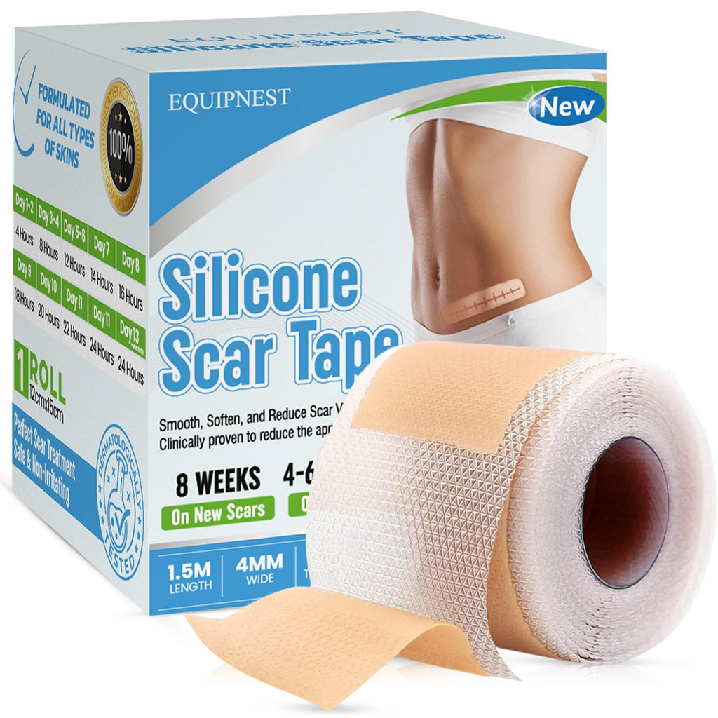 Silicone Scar Sheets,Silicone Scar Tape, (1.6    x 60    Roll, 1.5M) Scar Removal Strips for Surgical Scars,Keloids, C-Section, 