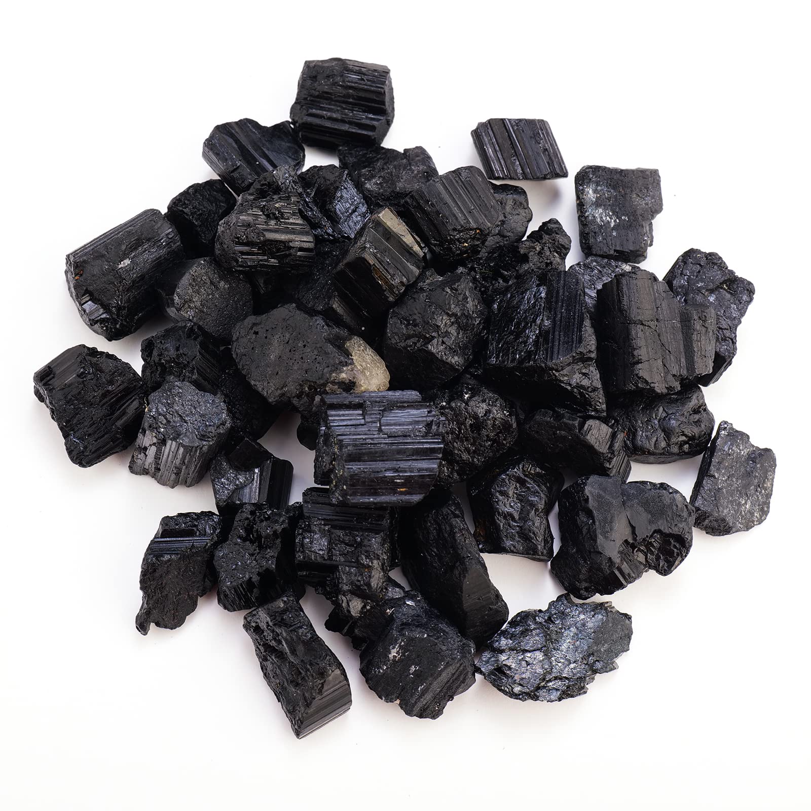 Apengshi Natural Black Tourmaline Raw Stone 0.97lb(440g) Bulk Rough Natural Reiki Energy Purification Negative Energy Healing Cr