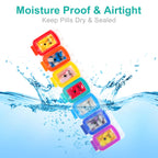 Fullicon Moisture Proof Pill Organizer 2 Times a Day, Large Pill Box 7 Day, Spill Proof Pill Case, Travel Pill Container, Medici