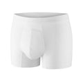 PROTECHDRY - Washable Urinary Incontinence Cotton Boxer Brief Underwear for Men with Front Absorbent Area (Medium, WHITE)
