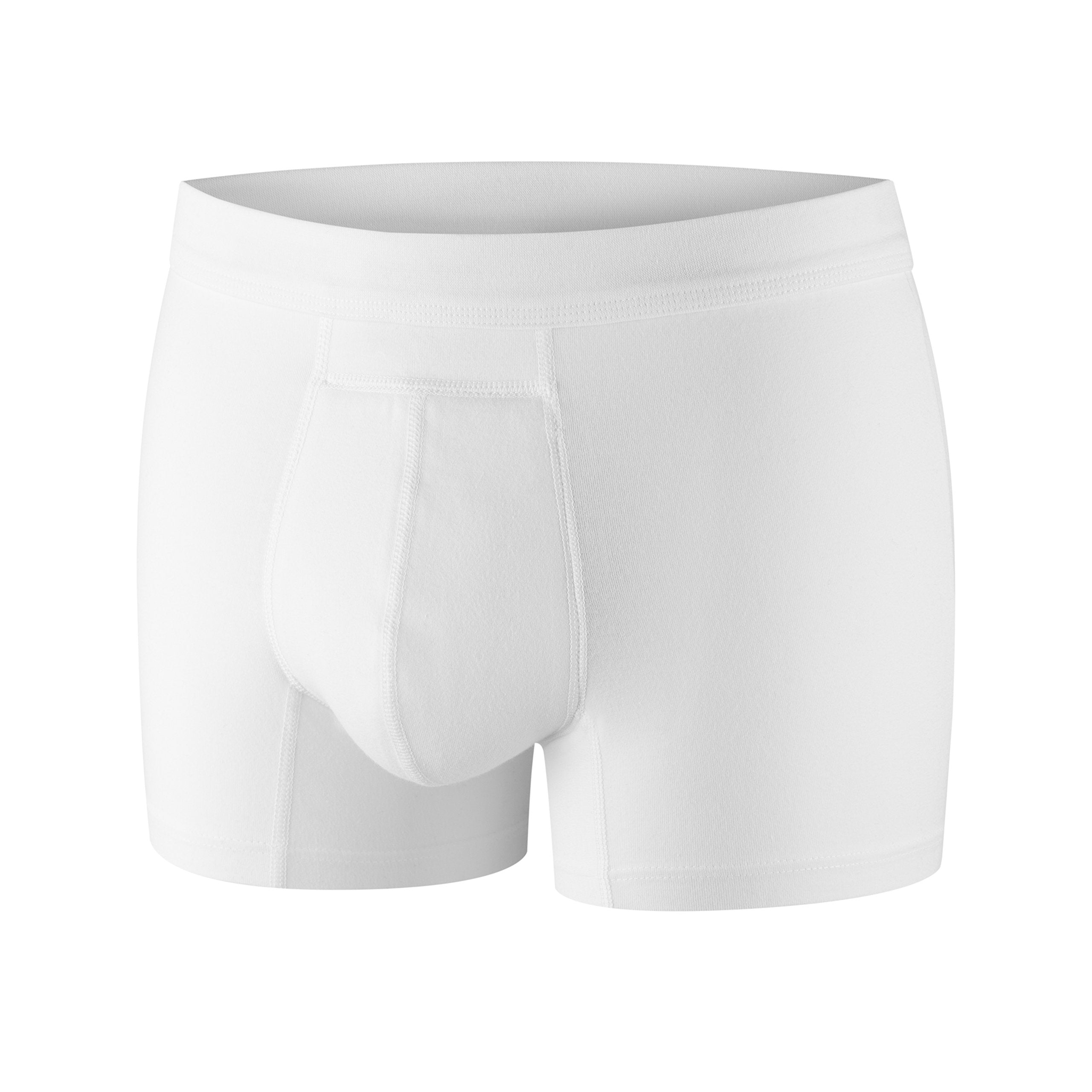 PROTECHDRY - Washable Urinary Incontinence Cotton Boxer Brief Underwear for Men with Front Absorbent Area (Medium, WHITE)