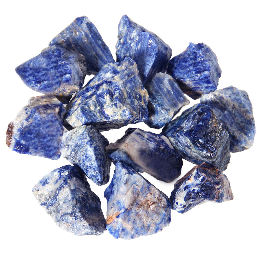 1.1lb Bulk Raw Sodalite Crystal Rough Crystal-Natural Sodalite Raw Stones Crystal for Tumbling, Cabbing, Fountain Rocks, Decorat