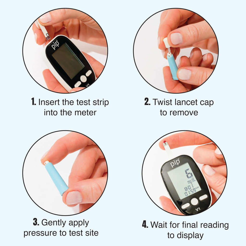 Pip 30 Lancets | All-in-One 30G-1.0mm Safety Lancets | Ultra-Sensitive Fingerstick for Blood Sugar & Ketone Monitors