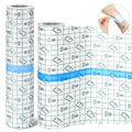 Nuanchu 2 Rolls Transparent Stretch Adhesive Bandage Waterproof Tattoo Bandage Round Transparent Film Dressing Clear Adhesive Dr