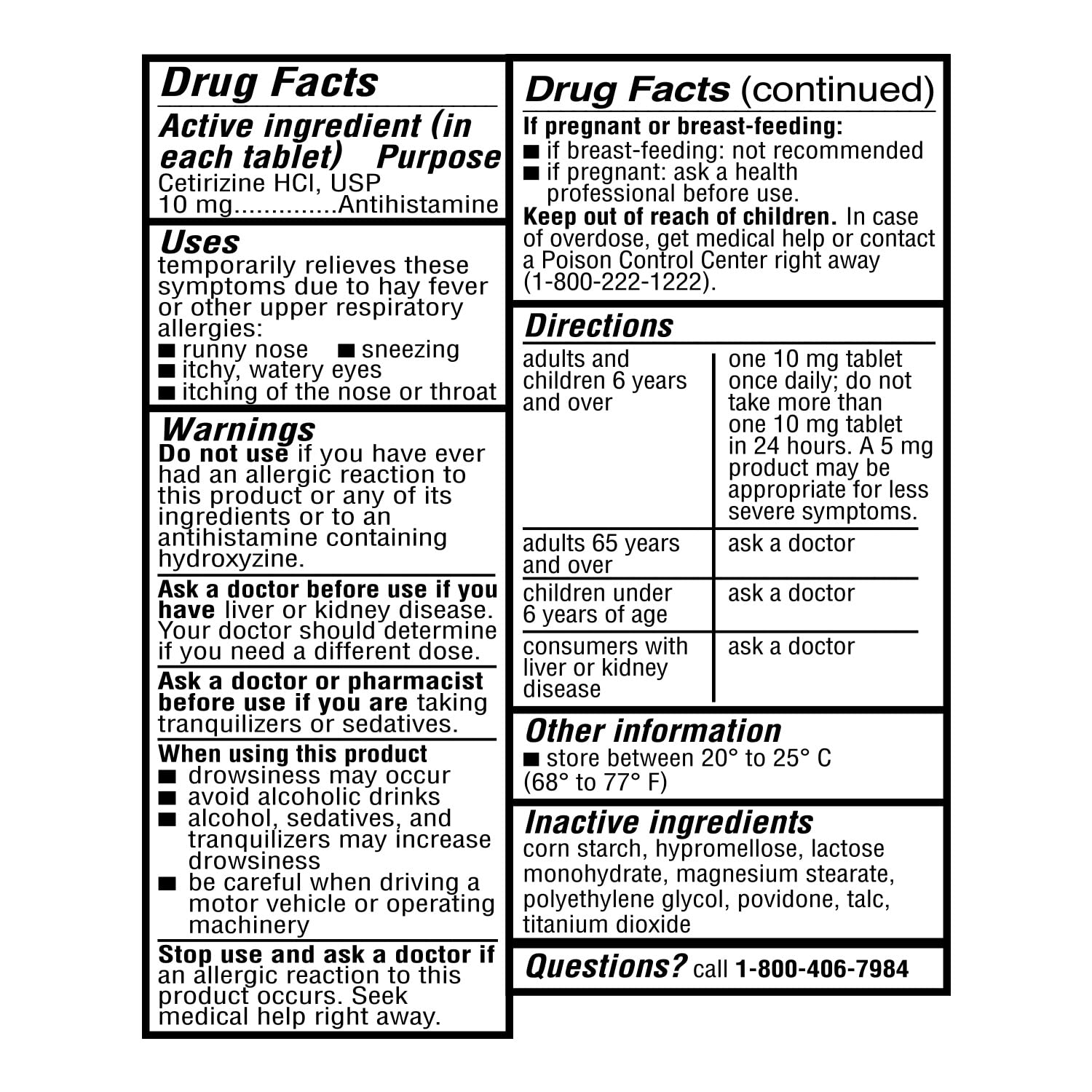 Ohm 24-Hour Allergy Medicine (100-Count) Antihistamine for Pollen, Hay Fever, Dry, Itchy Eyes, Allergies | Cetirizine HCl 10mg T
