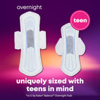 U by Kotex Balance Sized for Teens Ultra Thin Overnight Pads with Wings, 48 Count (4 Packs of 12) (Packaging May Vary)