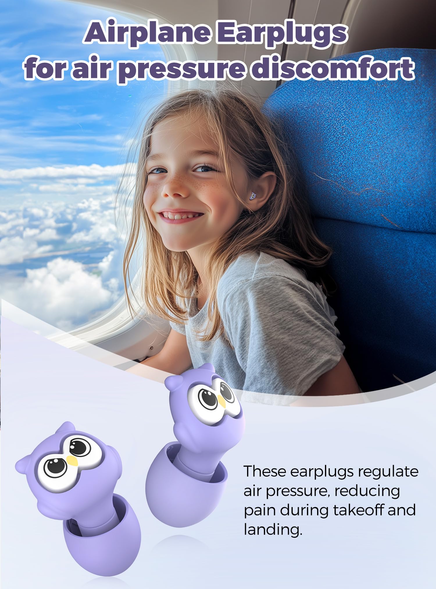 Kids Ear Plugs for Ear Protection Kids 5+, Adults & Small Ears, 4 Sizes Silicone Tips with Safety Cord, 26dB Noise Reduction Ear