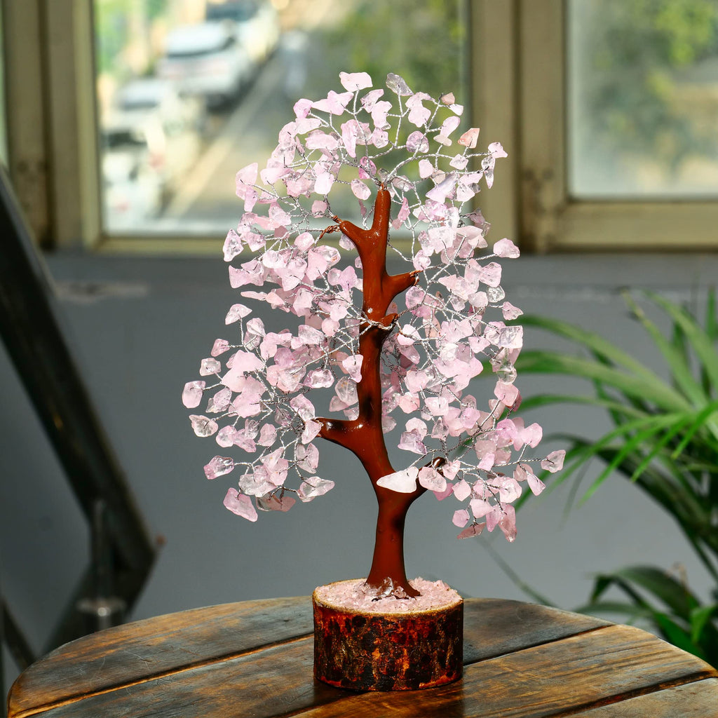 Rose Quartz, Stone Money Tree, Spiritual Gifts, Rose Quartz Tree, Pink Office Decor, Crystal Rose Tree, Feng Shui Decor, Healing