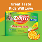 Zyrtec Childrens 24 HR Dissolving Allergy Relief Tablets with Cetirizine, Citrus Flavored, 12 ct