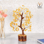 YATSKIA Yellow Aventurine - Crystal Tree, Yellow Crystal, Gem Tree, Chakra Tree, Artificial Trees, Crystal Tree for Positive Ene