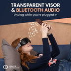 Copper Compression CopperVibe Eye Massager - Heat, Bluetooth, Transparent Visor, Timer & Adjustable Strap. Relieves Strain, Migr