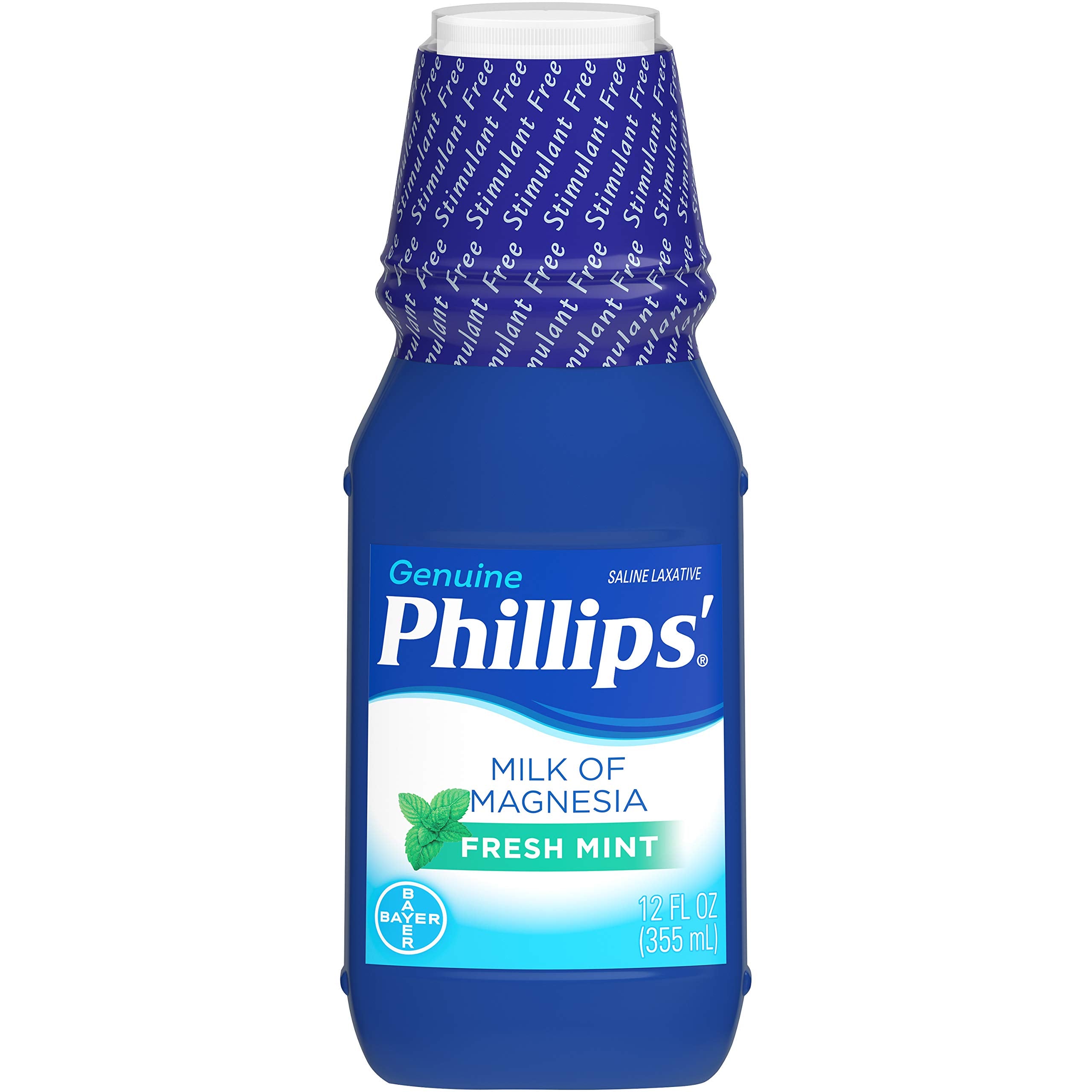 Phillips Milk of Magnesia Laxative, Fresh Mint, 12 Fl Oz (Pack of 2)