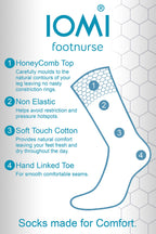 IOMI - 6 Pack Mens Thin Non Binding Extra Wide Loose Top Cotton Diabetic Socks (7-12 US, Blue)