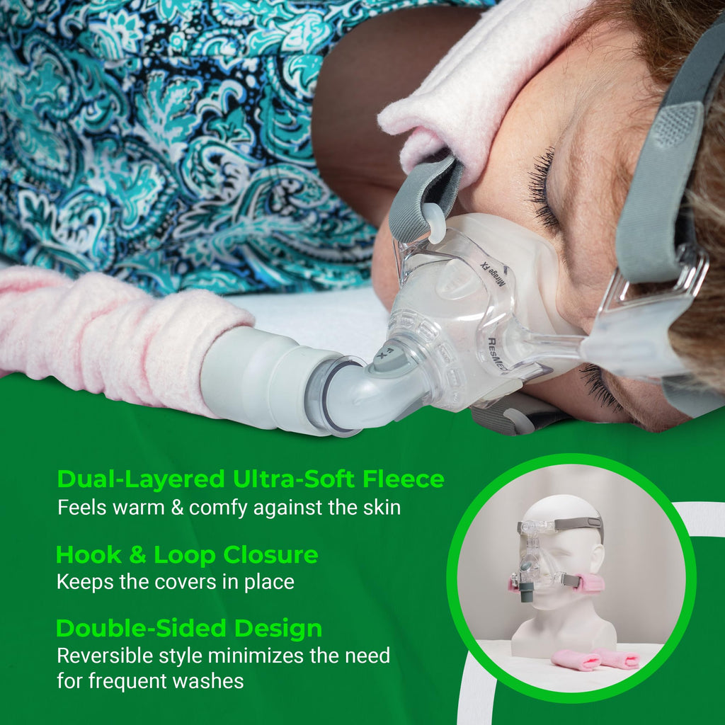 CPAP Strap Covers - Made in The USA - 2-Layered Fleece CPAP Strap Cushions for CPAP Mask Straps - CPAP Headgear Strap Covers for