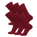 6 Pairs of Cotton Diabetic Non-Binding Neuropathy Crew Socks (Red, Fits Mens Shoe Size 12-14.5)
