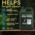 Antifungal & Antibacterial Body Wash with Tea Tree Oil | Homeopathic Medicine for Jock Itch, Athletes Foot, Ringworm, Back Acne