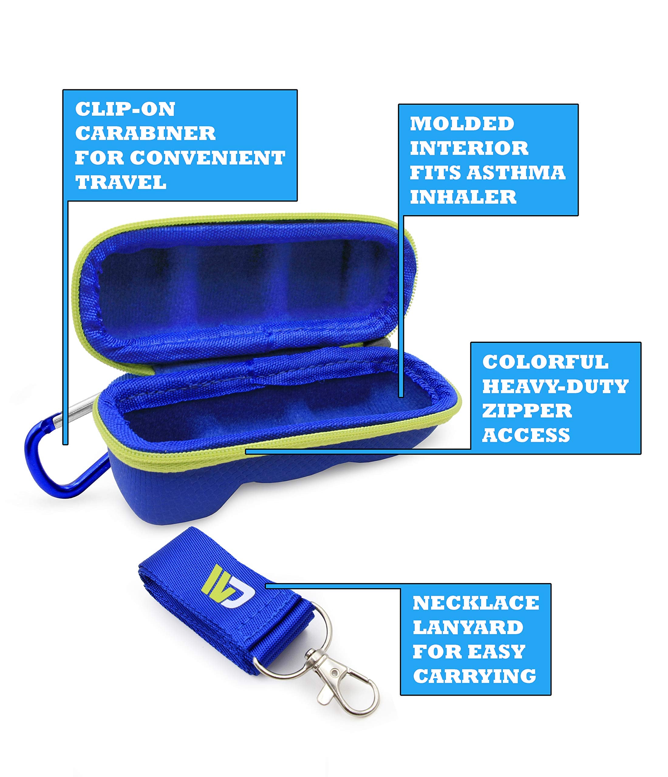 CASEMATIX Asthma Inhaler Case Protects Asthma Holder From Accidental Sprays and Dirt, Includes Blue Green Case Only