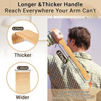 Renook Wooden Bamboo Back Scratcher, 4 PCS 17 Inch Long Handle Back Scratchers for Adults Men Women,Large Long Handle Wood Back