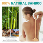 NURENDER Bamboo Back Scratcher, Oversized Body Scratcher with 22    Curved Long Handle and 2 in 1 Wide Scratching/Massaging Head