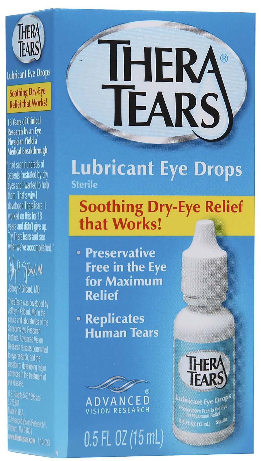 Theratears Dry Eye Therapy Lubricant Eye Drops - 0.5 Oz, Pack Of 4