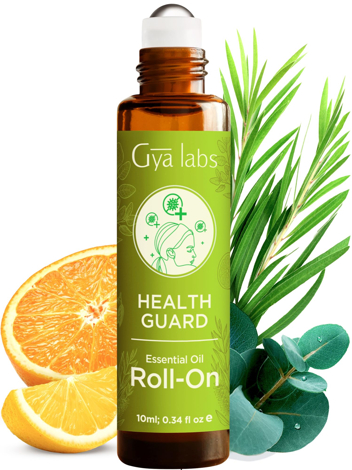 Gya Labs Health Guard Essential Oil Roll on - Protective On Guard Essential Oil Roller - 100% Pure Natural, Aromatherapy Blend w