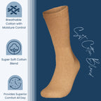 Special Essentials 12 Pairs Cotton Diabetic Socks for Men & Women - Non-Binding Extra Wide Top Neuropathy Socks - Crew Socks Kha