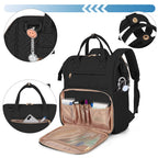 Fasrom Nurse Backpack for Work Women, Nursing Tote Bag with Laptop Compartment for Nursing Work and Home Health Care, Black (Emp