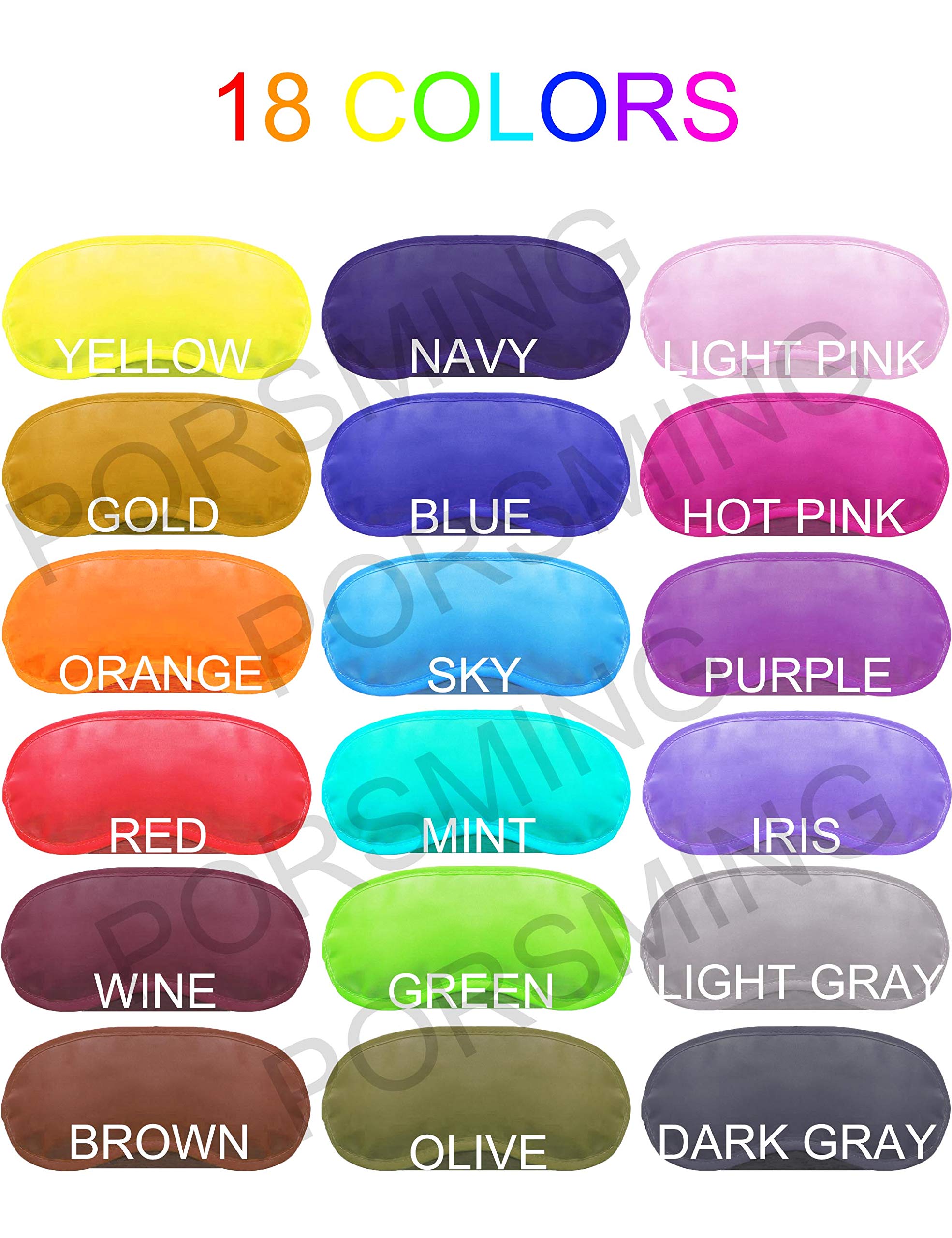 Eye Mask Sleep Masks Pack of 36 PorsMing Sleeping Mask Blindfold Eye Cover Team Building Games Party with Nose Pad and Adjustabl