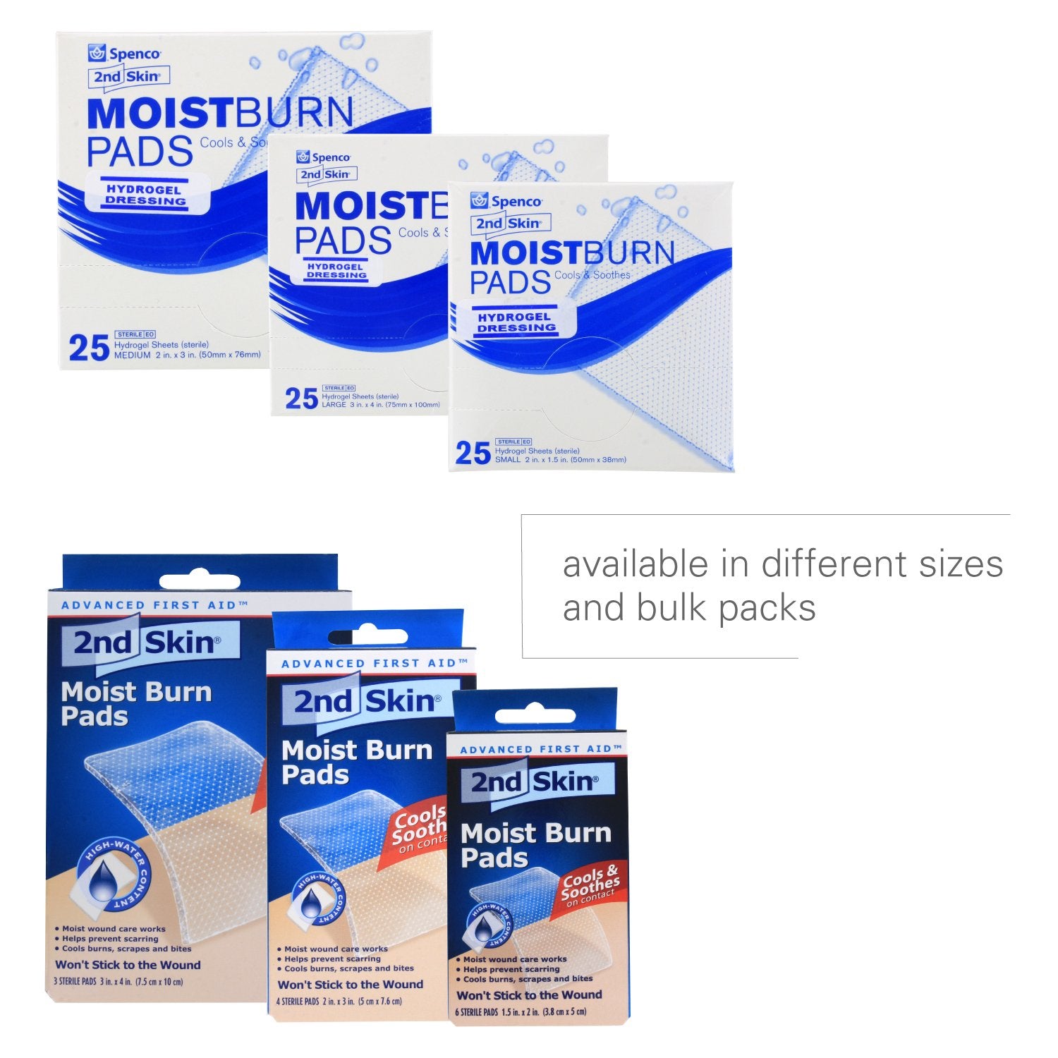 Spenco 2nd Skin Moist Burn Pads, Small (1.5 x 2 Inches), 6-Count