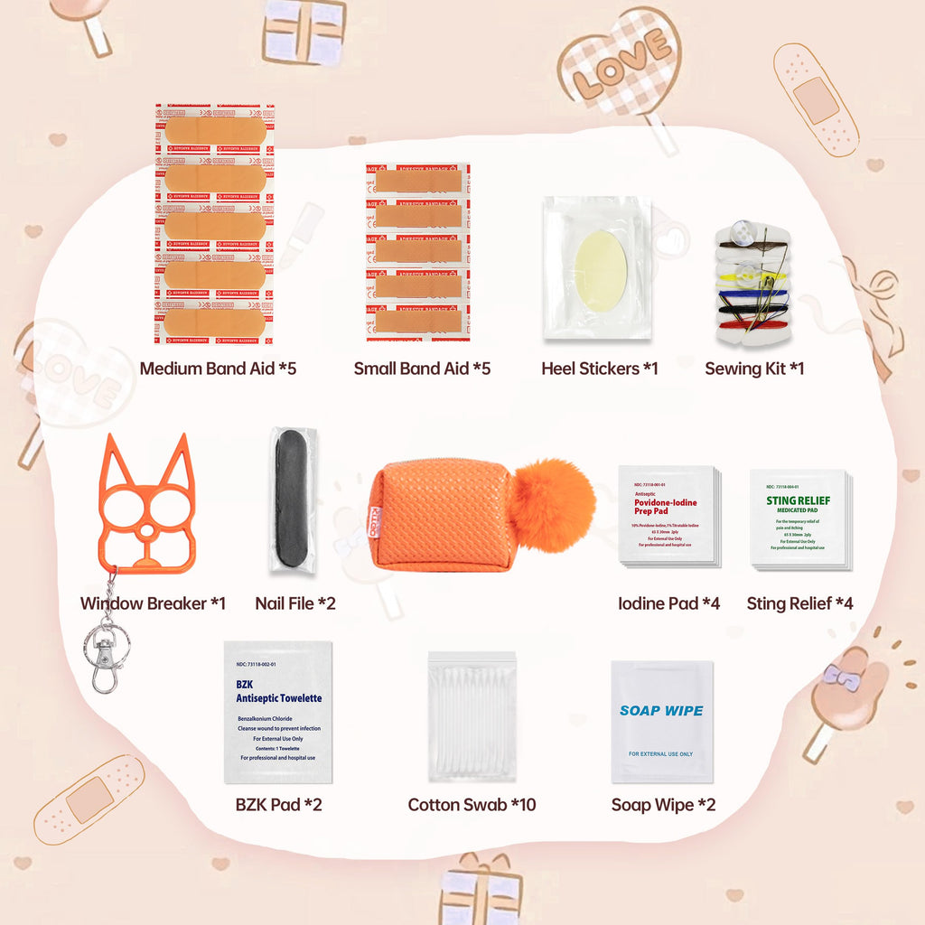 Kitgo Mini First Aid Emergency Kit for Women-Mother Day Gift, Compact Coin Purses for Girl Lady Mother Wife Nurse, Purse Emergen