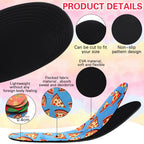 Velmitten 3 Pairs No Show Socks Sockless Shoe Liner Washable Barefoot Shoe Insoles No Slipping Inserts(Fruit Style)