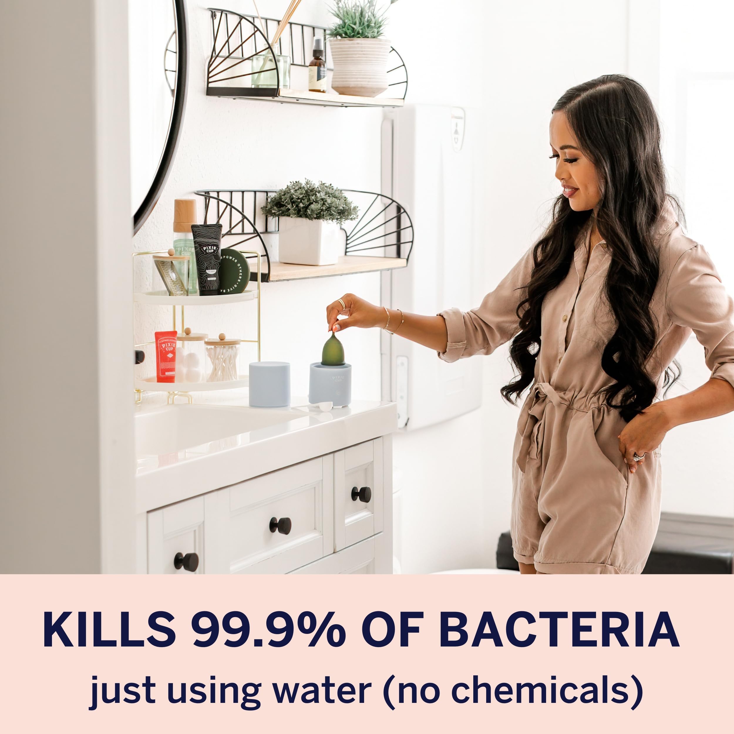 Pixie Menstrual Cup & Disc Steamer Sterilizer 2.0 - Kills 99.9% of Germs with Cleaner Steam - Wash Your Period Cup in 3 Minutes!