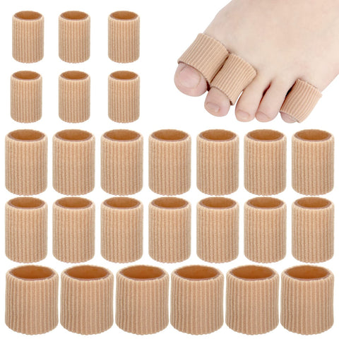 26 Pieces Toe Cushion Tube 0.98 Inches Toe Tubes Sleeves 3 Different Size Soft Gel Corn Pad Protectors for Cushions Corns,Bliste