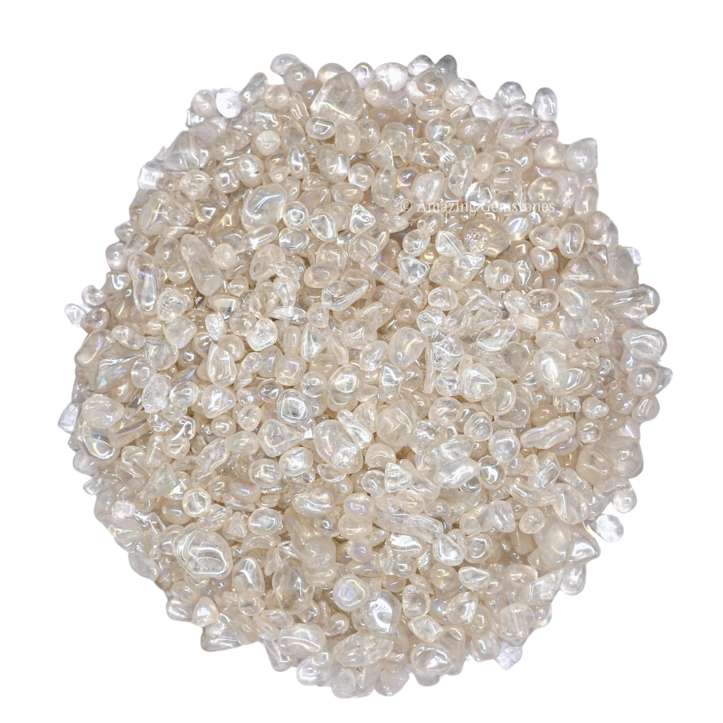 Angel Aura Quartz Crystal Chips Aquarium Gravel Rocks - Aura Quartz Chips Bulk Fish Tank Gravel, Small Tumbled Stone Chips and T