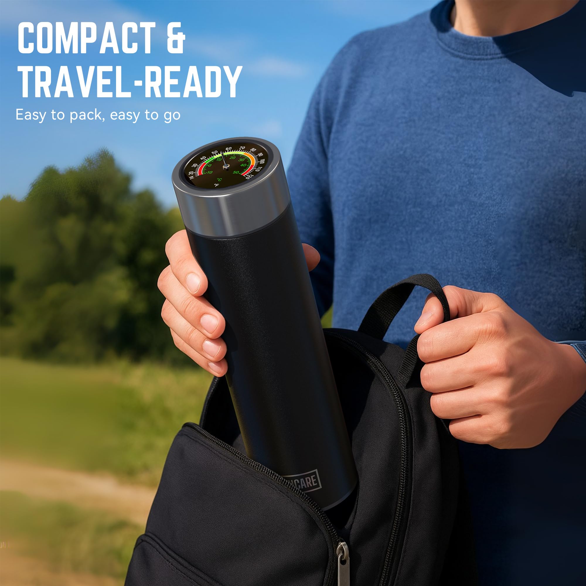 DISONCARE Odyssey 60H Insulin Cooler | Holds 3 Pens, Travel Case with Temperature Dial Cover, TSA-Approved Battery-Free Design,
