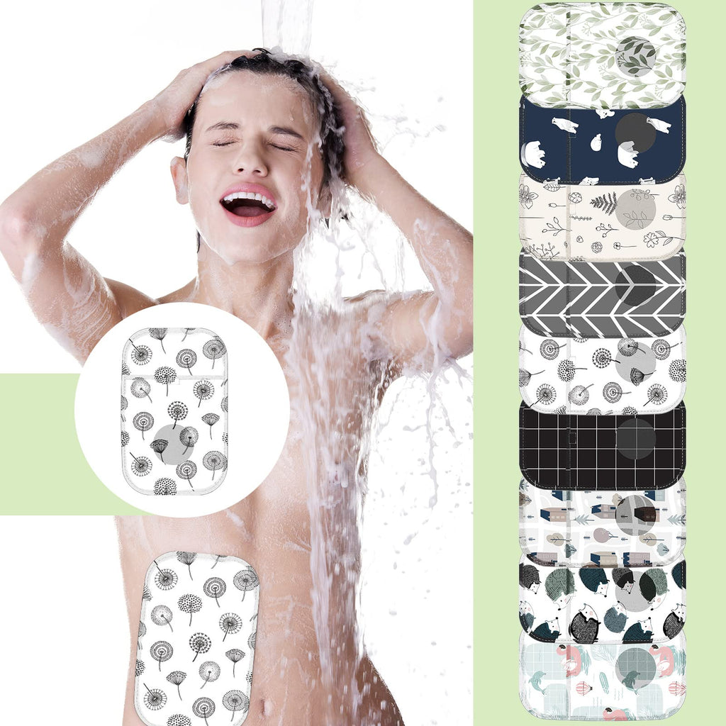 Weewooday 9 Pcs Ostomy Bag Covers Waterproof Ostomy Shower Cover Lightweight Colostomy Bags Reusable Washable Wrap with Adjustab